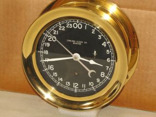 Chelsea Vintage Ships Clock 6 " Dial U.  S.  Navy 24 Hour Cold War Era