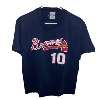 Vintage Chipper Jones Atlanta Braves Baseball T Shirt Jersey Size Medium