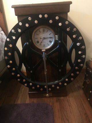 Antique Oak 50 Employee Dial Time Recorder Clock Ibm Bundy Itr