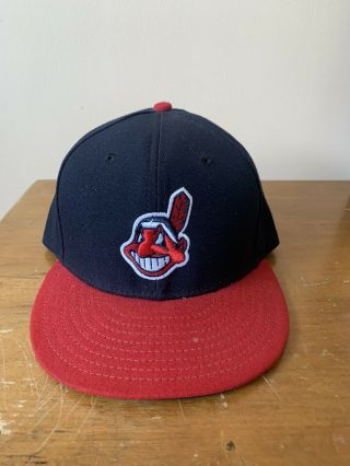 Cleveland Indians Mlb Era 59fifty Retro Chief Wahoo Logo 7 5/8 Fitted Hat