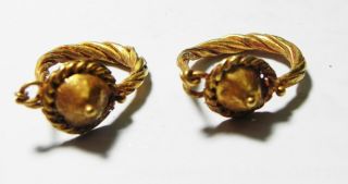 Zurqieh - As16362 - Ancient Roman Gold Earrings.  100 - 200 A.  D