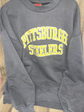 Vintage Pittsburgh Steelers Nfl Sweatshirt Size Xl Black Gold Football