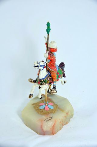 Ron Lee " Clown Riding Carousel Horse " Collectible Figurine