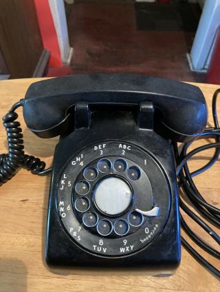 Vintage Mid Century Bell System Western Electric Black Dail Phone