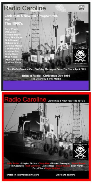 Pirate Radio Caroline Christmas & Year 1960s & 1970s Listen In Your Car