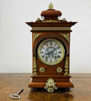 Antique Victorian Mantel Clock 8 Day Chiming Movement By Lenzkirch Germany C1882