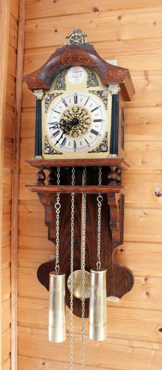 Dutch Hermle Zaanse Chair Wall Clock Two Tone Chime