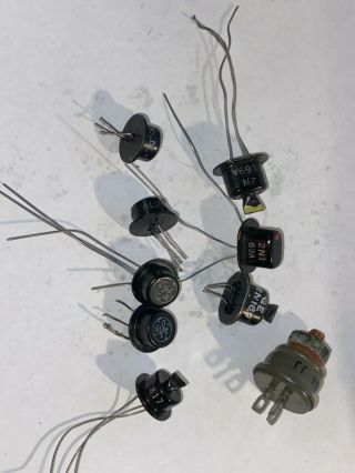 9 Germanium Vintage Transistors 2n539a 2n44 2n43 2n43a 2n169a 2n188a Top Hats
