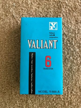 Vintage Valiant 6 Transistor Handheld Am Radio