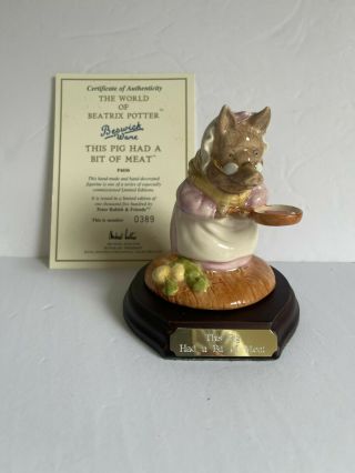Beswick Beatrix Potter This Little Pig Had A Bit Of Meat Figurine W Base