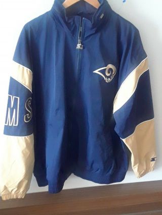 St.  Louis/los Angeles Rams Mens Xxl Blue Gold Starter Windbreaker Jacket