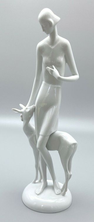 Rare Rosenthal Art Deco Fairy Tale Figurine By Schliepstein - Goddess Diana