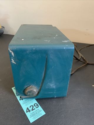 Bulova Clock Radio Model 100 Tube Radio 1950’s Blue Green And Gold Speaker 3