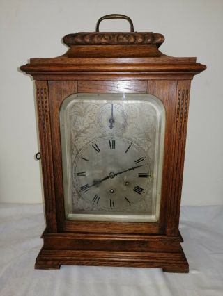 Impressive,  Solid Oak,  Large Gustav Becker,  Westminster Chimes Bracket Clock