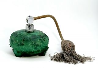 Curt Schlevogt,  Antique Malachite Glass Perfume Bottle (13180)
