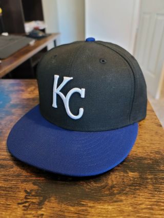 Kansas City Royals Black Light Royal Blue Cooperstown Ac Era 59fifty Fitted