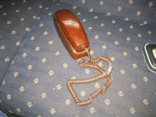 Vintage Western Electric / Bell Trimline Brown Rotary Dial Wall Phone As Found