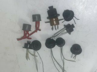 10 Germanium Vintage Transistors 2n123 2n44 2n43a 2n169a 2n404 Top Hats