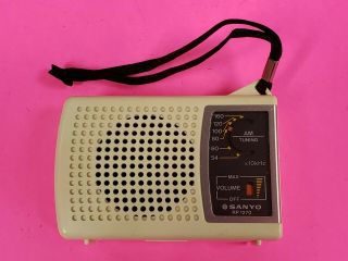 1960s/70s Sanyo Rp 1270 Am Transistor Radio Box & Earphones