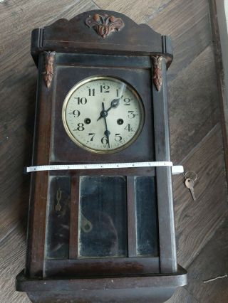 Antique Gustav Becker German Box Wall Clock Pendulum Repair Clocksmith