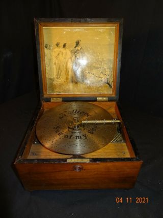 Rare Antique Kalliope Disc Music Box W.  1 Disc Nicely 9.  25 "