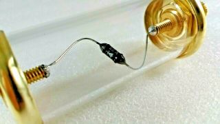 Cats Whisker Crystal Radio Detector D311 Diode In Glass Capsule And Brass