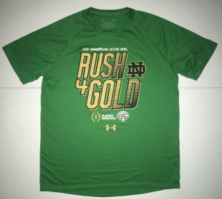 Team Issued Notre Dame Football Under Armour Shirt Large 2018 Cotton Bowl