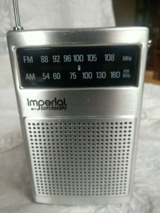 Vintage Imperial Superscope Pr - 200 Am/fm Pocket Transistor Radio