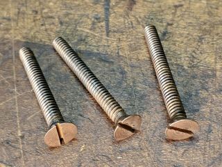 3 Victor Victrola Tone Arm Counter Sunk Mounting Screws