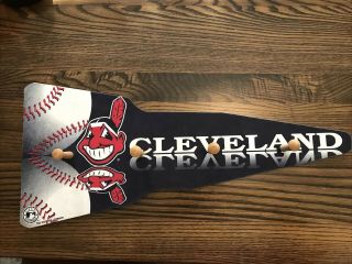Cleveland Indians Chief Wahoo Pennant Childs Coat Hat Rack Pegs Hooks Baseball