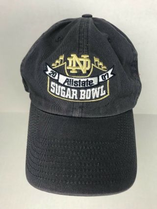 Notre Dame 2007 Allstate Sugar Bowl Cap Hat Trucker Football Baseball Navy Blue 3