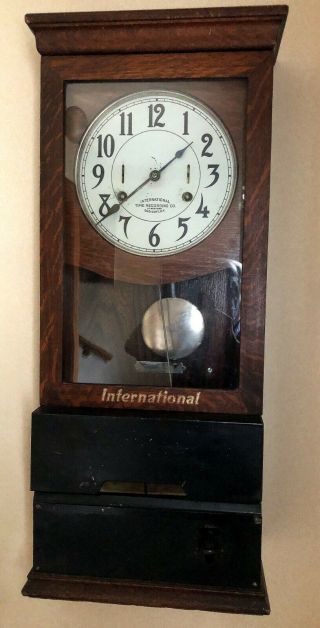 Antique International Time Recording Company Time Clock - Endicott,  Ny