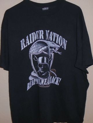 Vintage 1990s Oakland Raiders Nation T Shirt Las Vegas Size Xxl