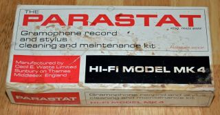 Vintage Parastat Gramophone Record & Stylus Cleaning Kit Hi - Fi Model Mk4