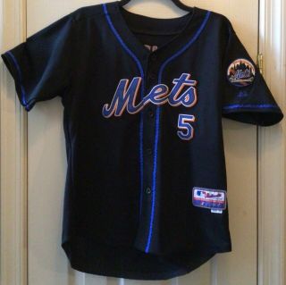 Authentic David Wright York Mets Majestic Mlb Youth Jersey Size Xl Black 5