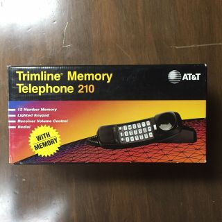 At&t Landline Home Phone Push Button Telephone Trimline Memory 210 Black