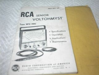 Vintage Factory Rca Senior Voltohmyst Wv - 98c Tube Radio Diy Electronics Audio