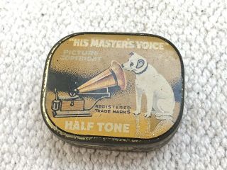 His Masters Voice Half Tone Gramophone Needle Tin With Needles - (18)
