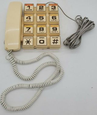 Vintage Webcor Big Button Beige Telephone Desk Or Wall Mount 768sw