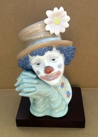 Rare Lladro Melancholy Clown Head Figurine 5542