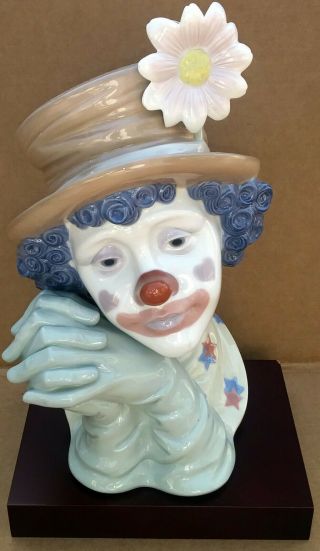 Rare Lladro Melancholy Clown Head Figurine 5542 2