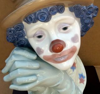 Rare Lladro Melancholy Clown Head Figurine 5542 4
