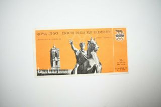 1960 Olympics Opening Ceremony Ticket Stub Rome,  Italy.  Xvii Olympiade