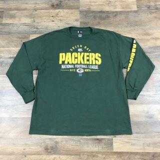 Green Bay Packers T - Shirt Men’s Xl Long Sleeve Cotton Graphic Nfl Football Adult