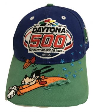 2005 Daytona 500 Souvenir Hat Cap Nascar Disney Goofy Isc Motorsports