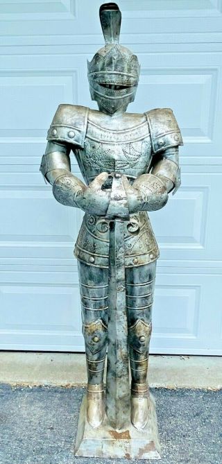 Knight In Shining Suit Armor 5 Ft.  6 Inch Tall Mexico Medieval Figure Statue