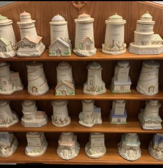Lenox Collectible Complete Set Seaside Lighthouse Spice Jar Set