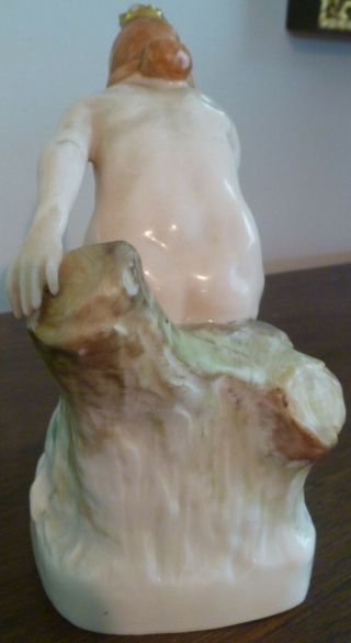 Karl Ens Porcelain Nude Woman On Tree Stump Lady German Figurine Goddess? Rare? 5