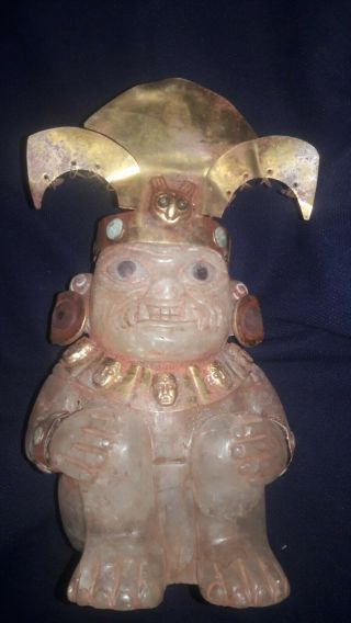 Chavin - Carved Stone Crystal Quartz Mineral Precolumbian Statue Tribal Monkey
