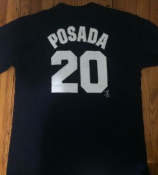 Mens Jorge Posada York Yankees T Shirt Size Large Majestic Mlb Ny Licensed